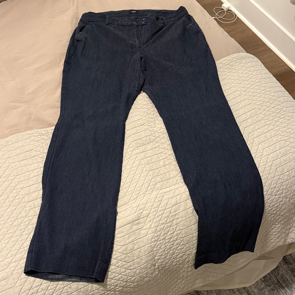 Express editor heathered stretch twill high waisted flare trouser Size 12 long
